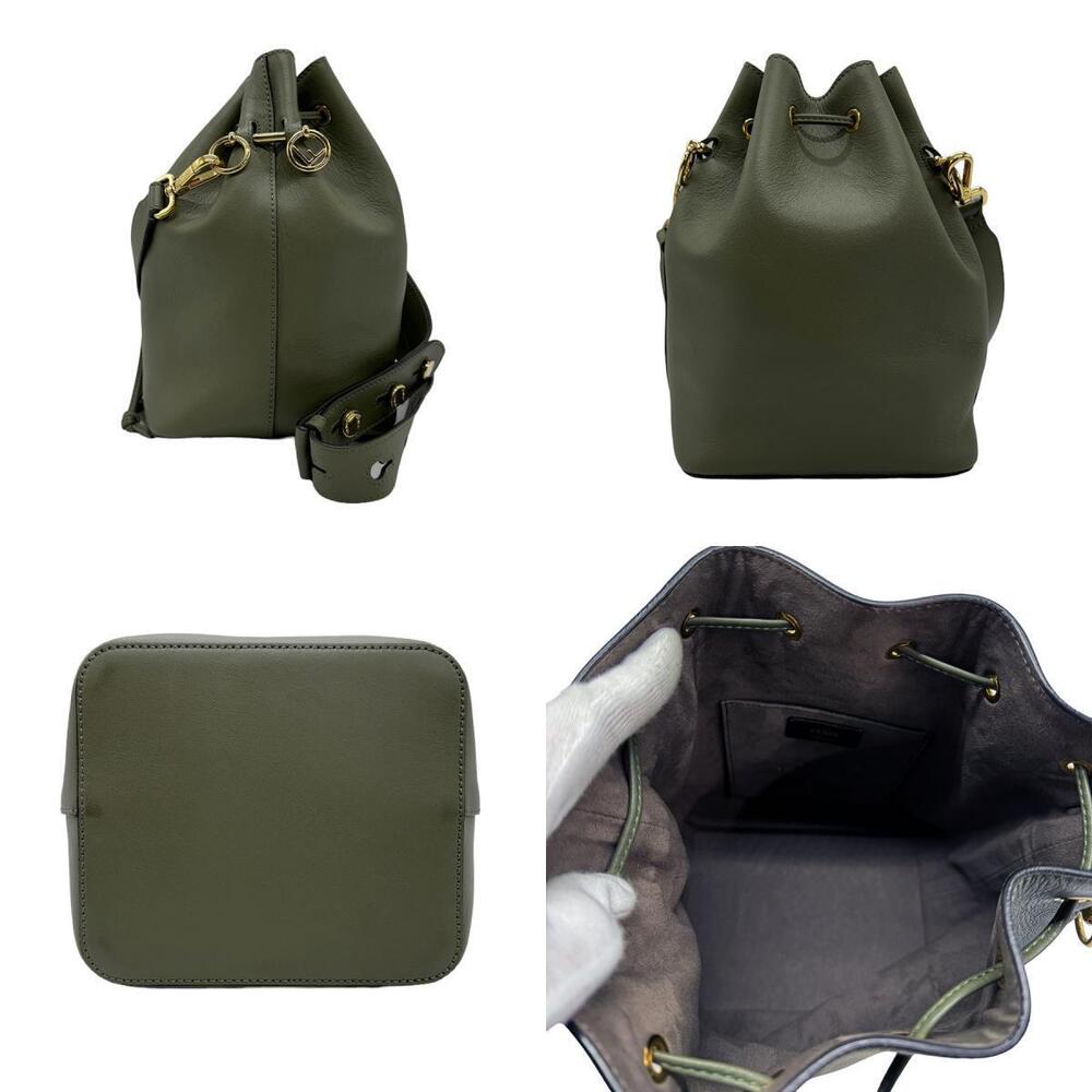 Fendi Khaki Green Bag Leather Montresor Shoulder